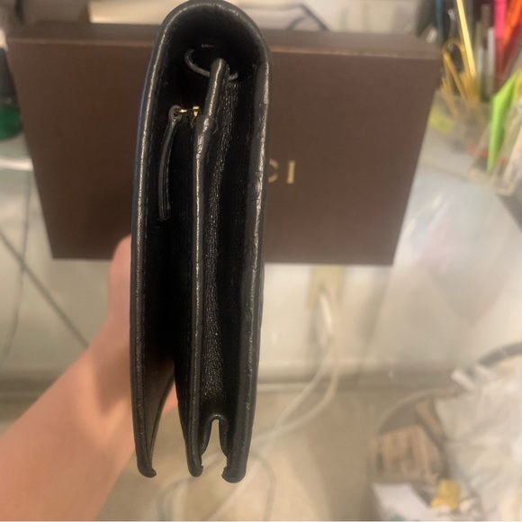 Authentic Gucci Microgussima Monogram Logo Soft Margaux Leather Trifold Wallet - Picture 6 of 15